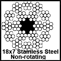 18x7 Non-Rotating Stainless Rope